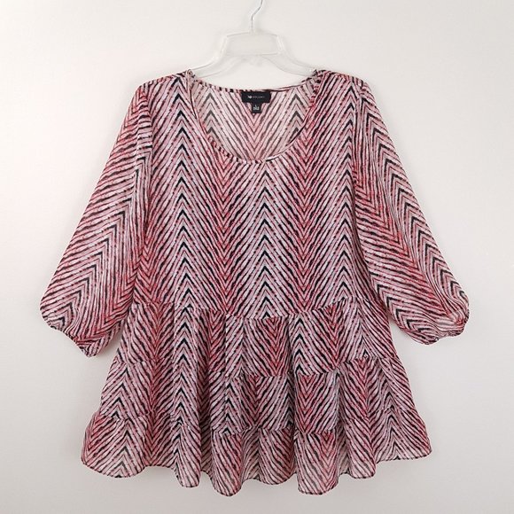 AB Studio Semi-Sheer Ruffled Top, lining - Picture 1 of 5